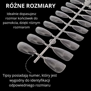ГИБКИЕ ПРОЗРАЧНЫЕ НАСАДКИ 120 ШТ МИНДАЛЬ МИНДАЛЬ ИСКУССТВЕННЫЕ ТОНКИЕ ГИБКИЕ