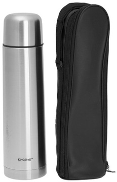 TERMOS STALOWY Z POKROWCEM 0,75L SRBERNY KH4053