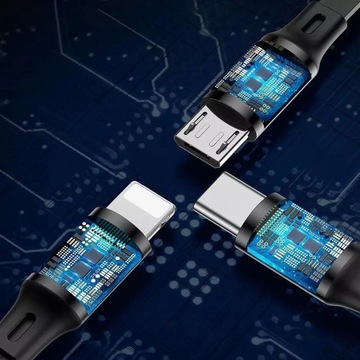 Выдвижной кабель Baseus Golden Loop USB 3в1 — micro USB/Lightning/USB-C