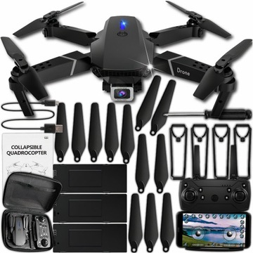 DRON Z KAMERĄ HD PRO 350M 2 KAMERY ZABAWKA DLA DZIECI SKŁADANY + GRATIS