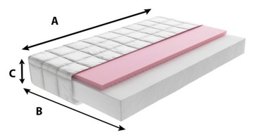 Зональный матрас для кровати из пеноматериала 160 x 80 x 10 см