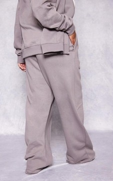 Prettylittlething gfm spodnie proste dresowe szare kieszenie L NG3