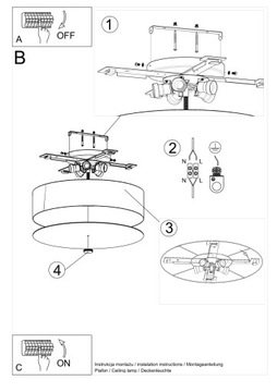 Lampa Plafon SKALA 50 Czarny E27 Oprawa E27 SOLLUX