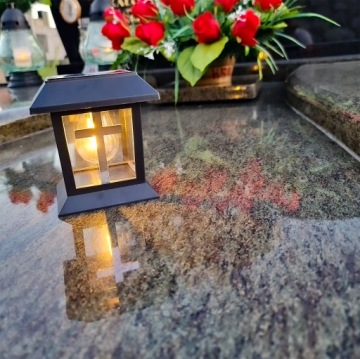 СОЛНЕЧНАЯ СВЕЧА, ФОНАРЬ НА МОГИЛУ, СТАТУЭТКА НА КЛАДБИЩЕ С КРЕСТОМ