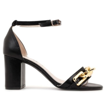ЖЕНСКИЕ САНДАЛИИ НА ВЫСОКОМ КАБЛУКЕ, черные босоножки
