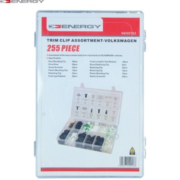 НАБОР ЗАЖИМОВ ДЛЯ ОБИВКИ MIX VW PINS, 255 ШТ.