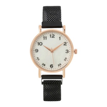 Lady Daily Watch Quartz Movement Round Dial Magnetic Band