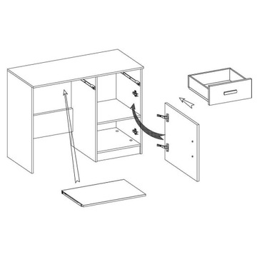 Biurko 110x75x50 SYSTEM KATE - BIAŁY / SZARY