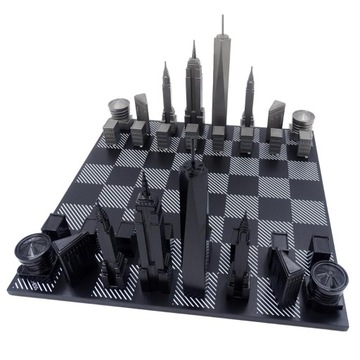 Набор шахмат Skyline New York из нержавеющей стали.