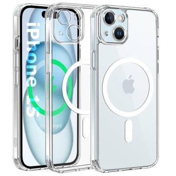 ETUI do IPHONE 15 do MAGSAFE WZMACNIANE ANTI SHOCK CASE WYSPA + SZKŁO 9H