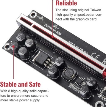 Вертикальный кабель питания SATA для карты с удлинительным кабелем USB MZHOU PCI-E