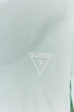 GUESS Krótki miętowy T-shirt z logo na plecach L