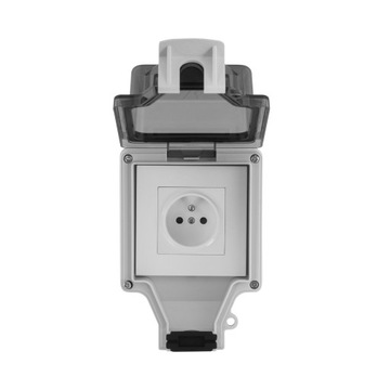 SOLIDNE GNIAZDKO 230V ZEWNĘTRZNE HERMETYCZNE IP66 WODOSZCZELNE