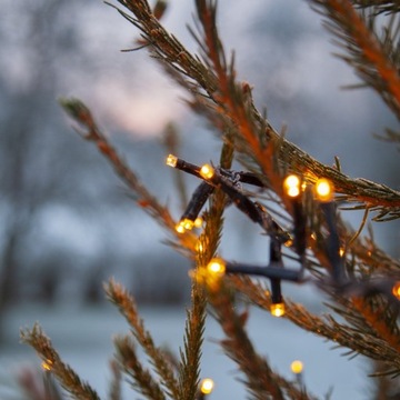 Светодиодные уличные елочные светильники, теплый белый, ДЛИННАЯ 24 м, плотность 1200 диодов