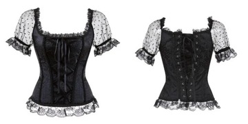 Sexy Gothic Princess Costume Short Sleeves Lace Up