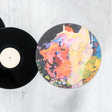 Декоративный коврик для проигрывателя. Декоративная накладка для проигрывателя пластинок.