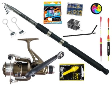 ZESTAW na Spławik Wędka JAXON + Kołowrotek HACZYKI