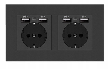 Двойная электрическая розетка с 4 выходами USB 5 В.