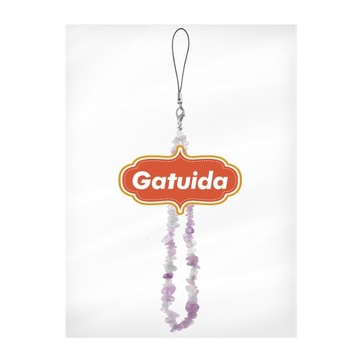 Подвеска для телефона из фиолетовых бусин с ко