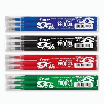 Zestaw Wkładów Pilot Frixion 0,7 mm - CZARNY, NIEBIESKI, ZIELONY, CZERWONY