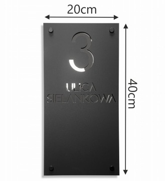 Адресная табличка с номером дома, адресная табличка, зеленое зеркало, 20х40см.