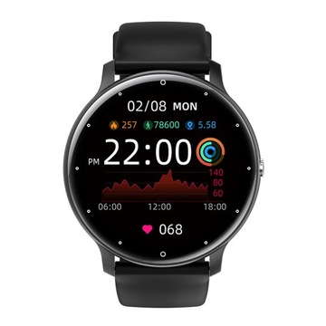 smartwatch okragla Bluetooth kroki zdrowie powiadomienia wodoodporny