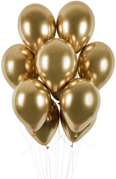 Balony Chromowane Złote Shiny Gemar 33 cm 50 szt.