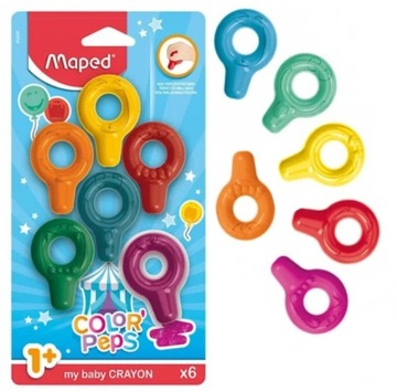 Kredki kółka Maped Colorpeps Baby 6 kolorów , dla maluchów 1+