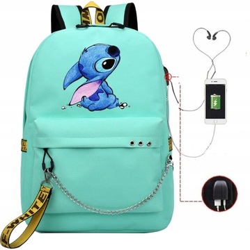 PLECAK SZKOLNY A4 USB DUŻY STICH LILO WZORY