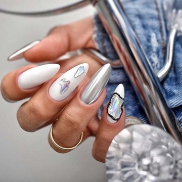 Пыльца для ногтей розового золота и серебра, 2 шт. + куклы-пылевые.