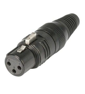 Hicon HI-XCF3G-BLK - wtyk XLR żeński złocony