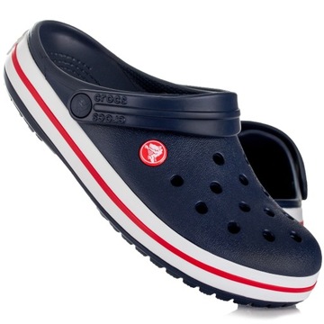 Klapki męskie, sportowe, chodaki Crocs Crocband NAVY WHITE