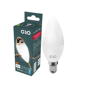Żarówka LED świeczka E14 5W barwa zimna 500lm WYDAJNA Led-pol