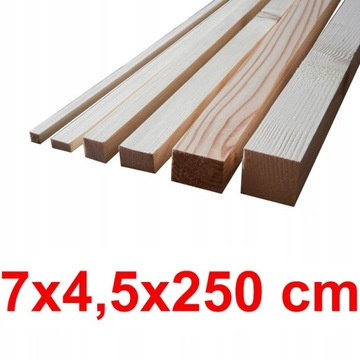 Kantówka strugana 7x4,5x250 cm - ŚWIERK