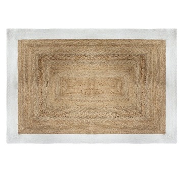 DYWAN PLECIONY Z JUTY BIAŁA WSTAWKA 120x170 cm OUTLET