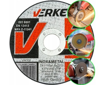 TARCZA DO CIĘCIA METALU 115mm x1,6mm x22,2mm VERKE