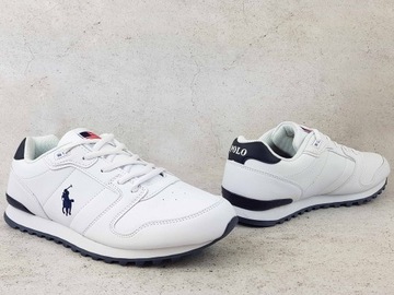 RALPH LAUREN POLO RFS11401 CLASSIC JOGGER BUTY DAMSKIE BIAŁE SKÓRZANE