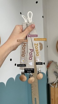 Подвеска-пустышка из льна с именем, вышитая