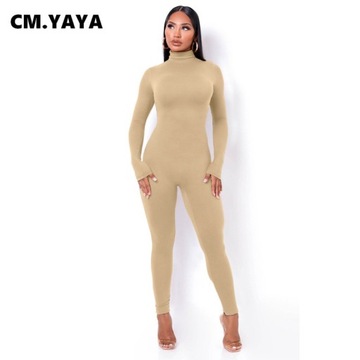 CM.YAYA Casual Women Long Sleeve Turtleneck Long S