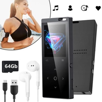 ODTWARZACZ MUZYCZNY MP3 Z KARTĄ 64G WIELOFUNKCYJNY MP4 REDUKCJA HAŁASU
