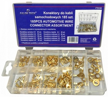 KONEKTORY ZESTAW KONEKTORÓW SAMOCHODOWYCH 185 SZT