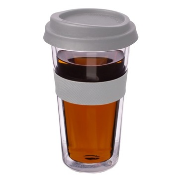 ALTOM БОЛЬШАЯ ТЕРМОСТЕКЛЯННАЯ КРУЖКА ДЛЯ АВТОМОБИЛЯ С СЕРОЙ ПОЛОСОЙ 400 МЛ