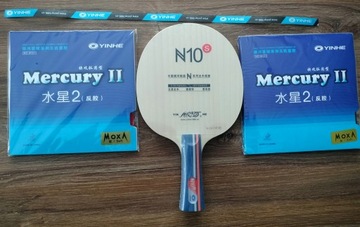Złożona rakietka z deski Yinhe N10S i okładzin Mercury 2 soft tenis stołowy