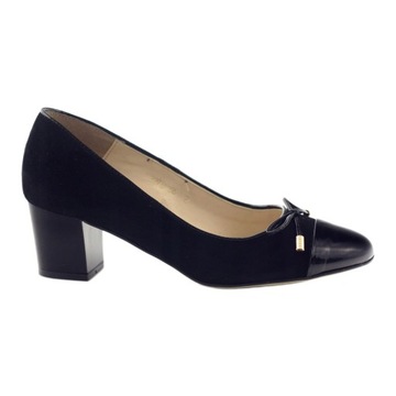 Czarne Skóra naturalna Buty Czółenka Sagan r.36