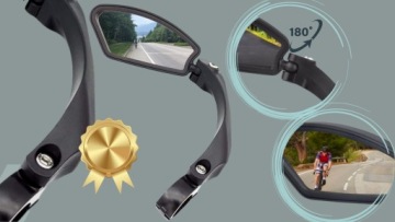 ВЕЛОСИПЕДНОЕ ЗЕРКАЛО ЗАДНЕЕ СЛЕВА, РЕГУЛИРОВКА УГЛА РУЛЯ