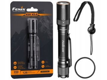 TAKTYCZNA LATARKA DIODOWA LED AKUMULATOROWA Fenix E20 V2.0+ Smycz