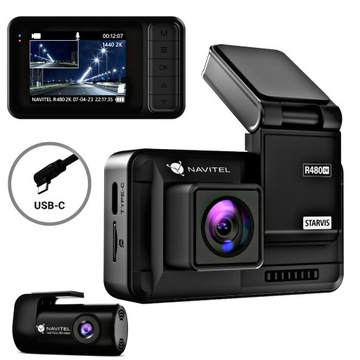 Wideorejestrator Navitel R480 2K DUAL, magnetyczny uchwyt, sensor SONY