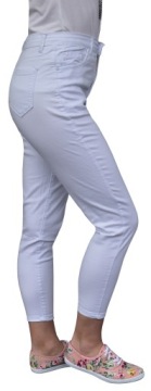 40,Женские джинсы белого цвета Mom Fit с высоким подъемом JM1104