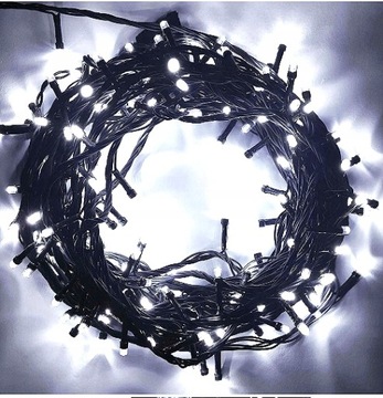 РОЖДЕСТВЕНСКИЕ ЕЛОЧНЫЕ гирлянды 100 светодиодов ХОЛОДНЫЙ БЕЛЫЙ ВНЕШНИЙ ИНТЕРЬЕР ПРОГРАММАТОР