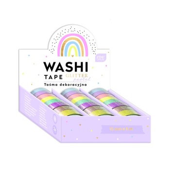 WASHI ДЕКОРАТИВНАЯ ЛЕНТА блестящая пастель